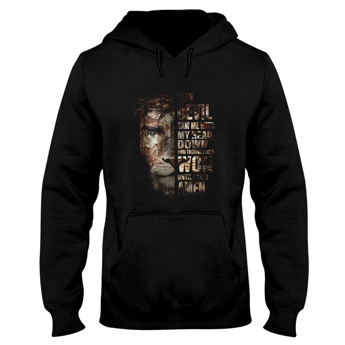 The Devil Saw Me And I Said Amen Jesus Lion, Proud Christian Hoodie