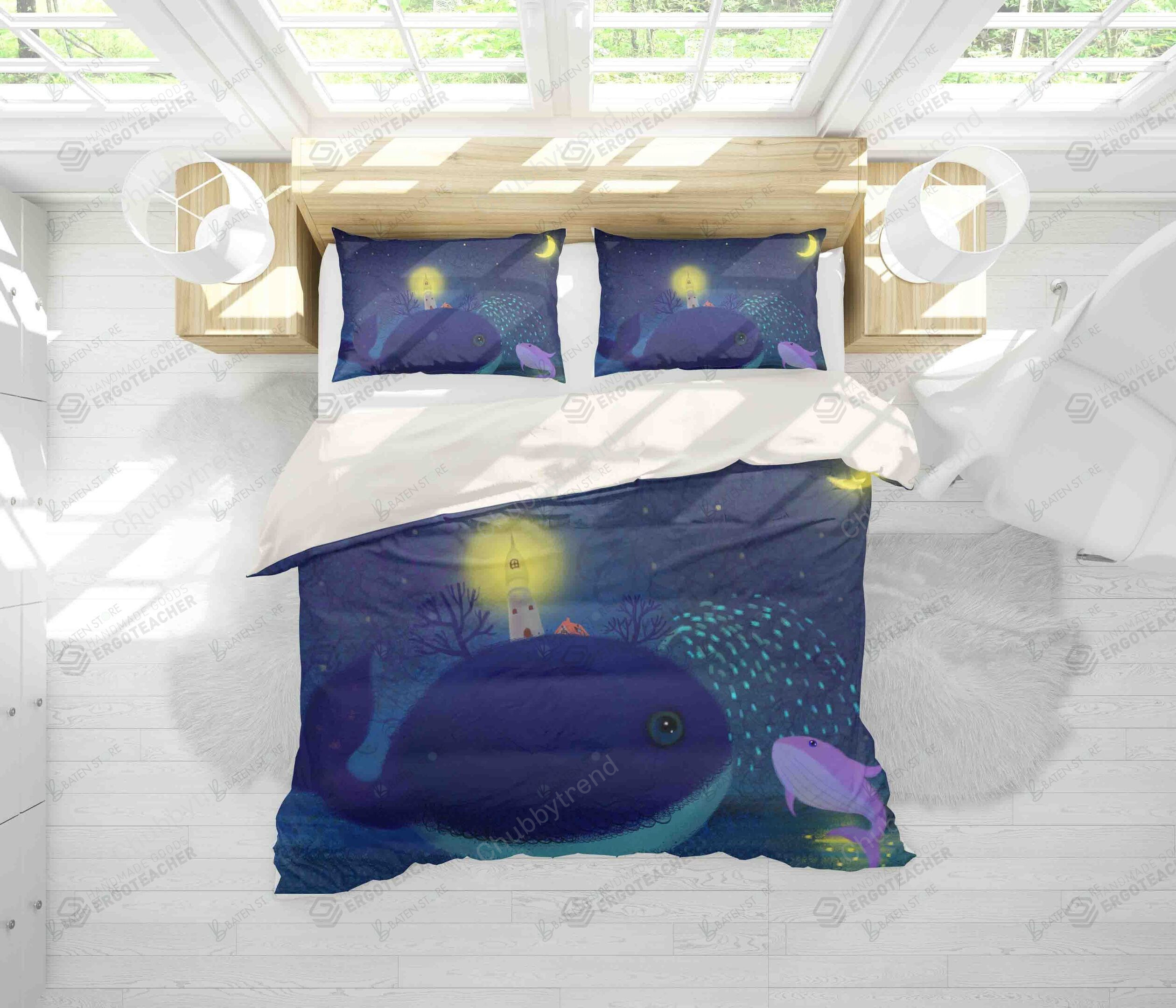 3D Blue Whale Shark Bed Sheets Duvet Cover Bedding Set Great Gifts For Birthday Christmas Thanksgiving