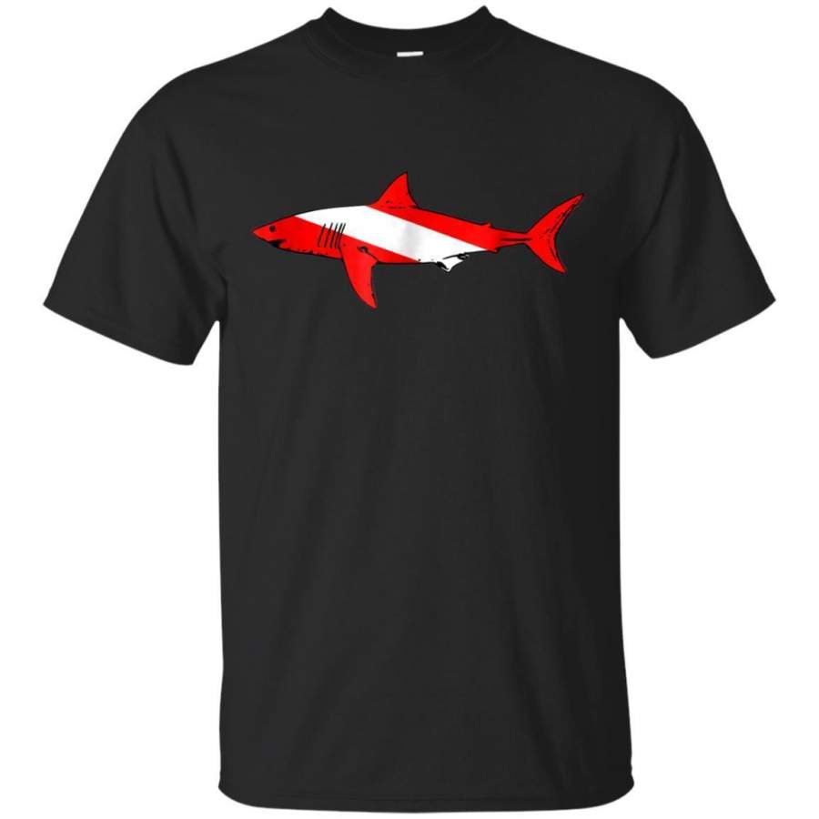 AGR Dive Shark Diver Down Flag Scuba Diving Graphic Tshirt Jaq T-shirt