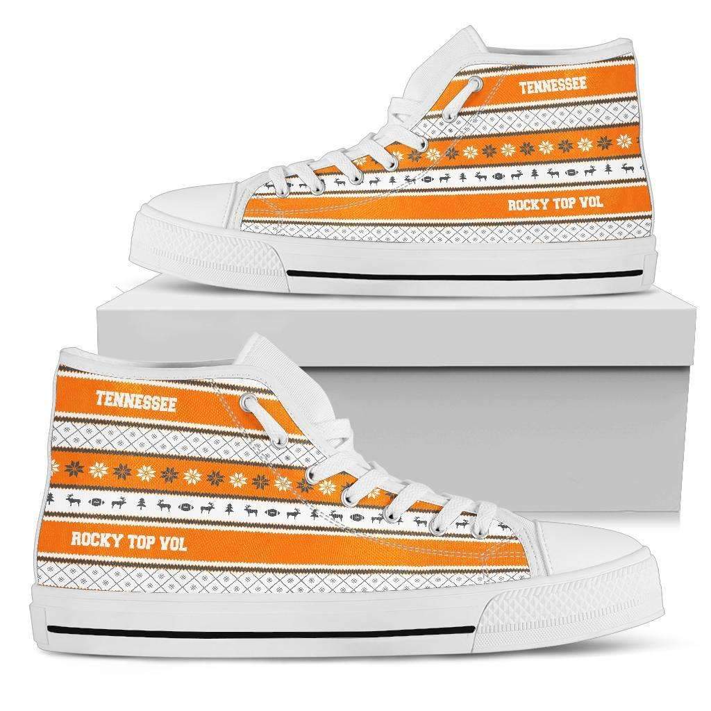 Tennessee Orange #Rockytopvol Ugly Christmas Style Hi-Top Sneakers