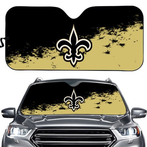 New Orleans Saints Logo Pattern Car Sun Shade 3D Printed In Black