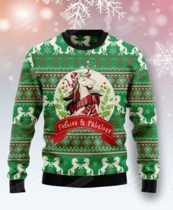 Unicorn Festive & Fabulous Ugly Christmas Sweater, All Over Print Sweatshirt