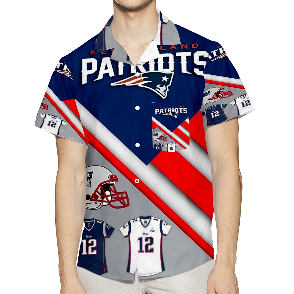 New England Patriots Uniform Shirt 3D All Over Print Summer Beach Hawaiian Shirt With Pocket