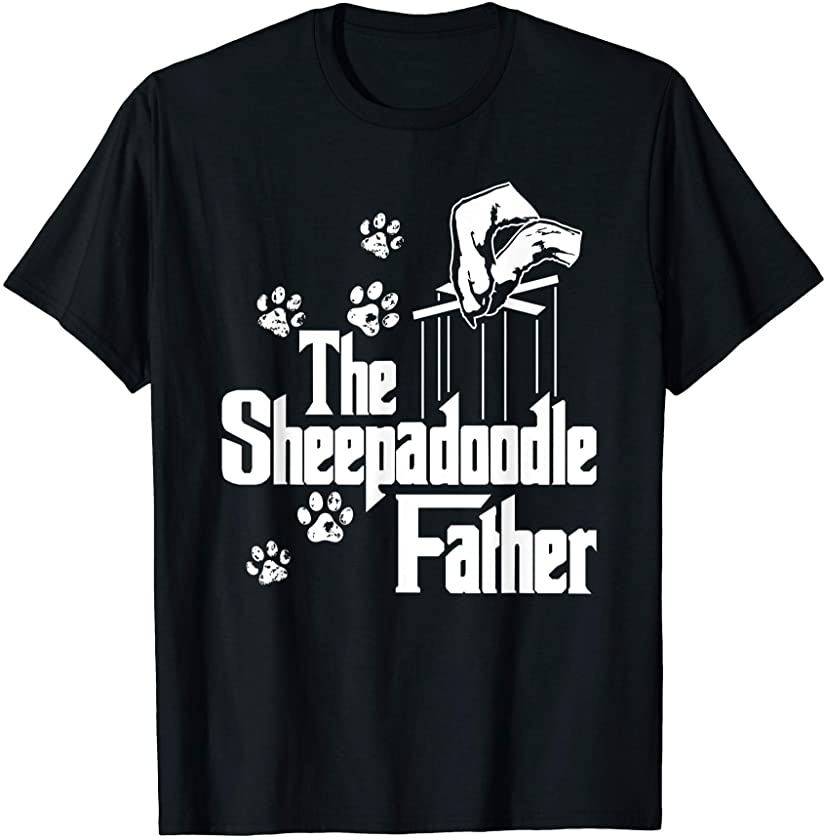 Sheepadoodle-father Dog Dad Paw Print Cool Animal Lover Gift T-Shirt