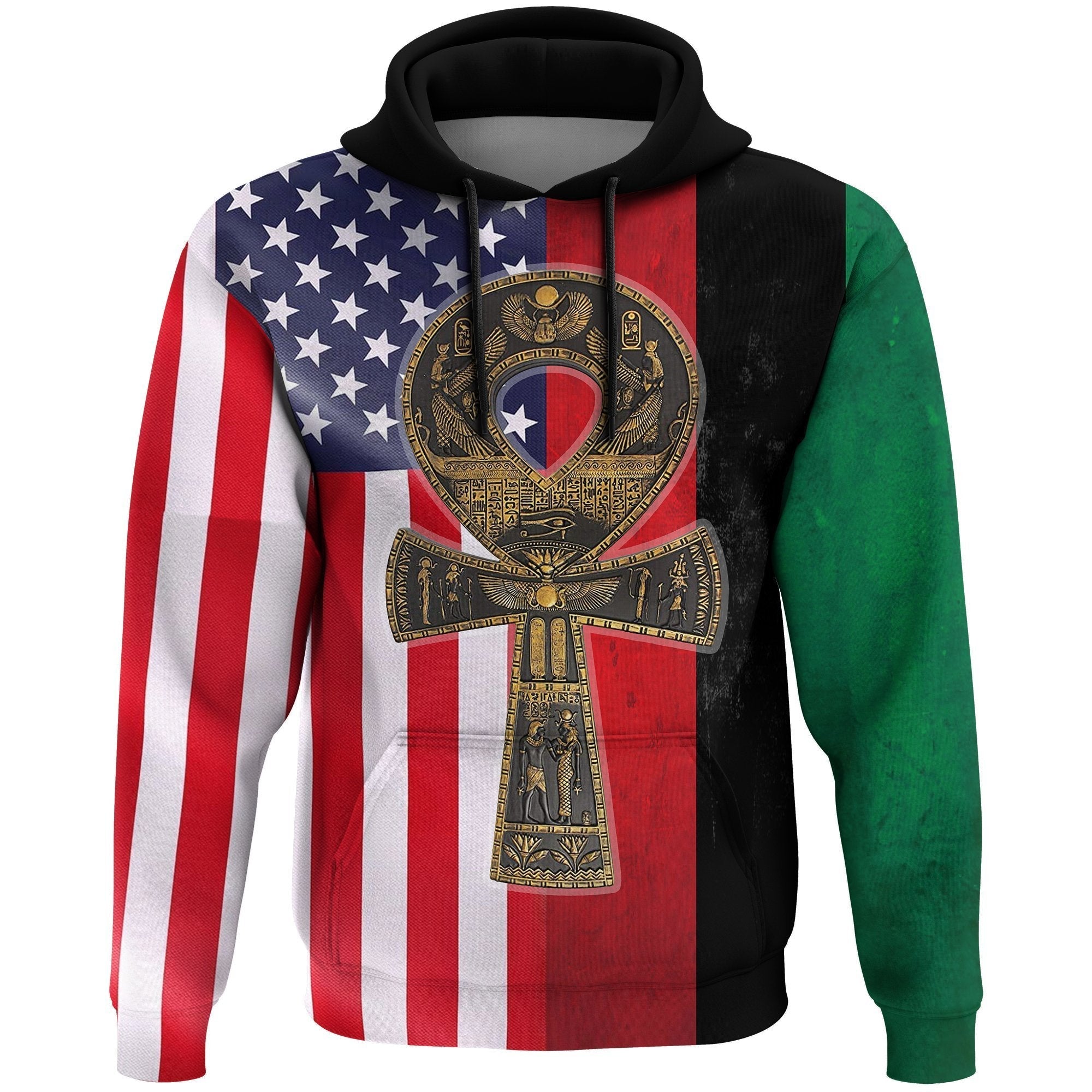 Wonderprint Hoodie – Ankh Pan African American Pullover