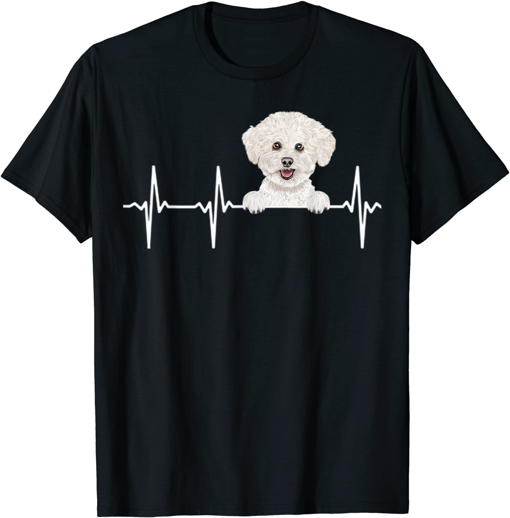 Funny Dog Heartbeat For Bichons Frise Lovers T-Shirt