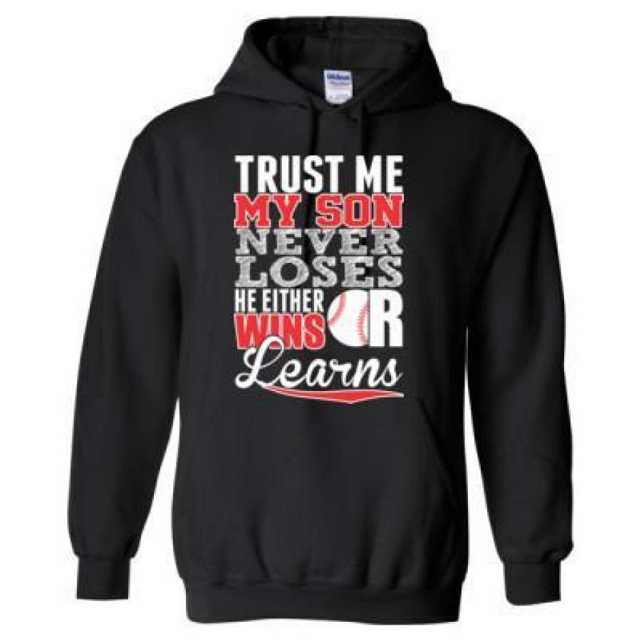 AGR Trust Me My Son Never Loses He Either Wins Or Learns – Heavy Blend™ Hooded Sweatshirt