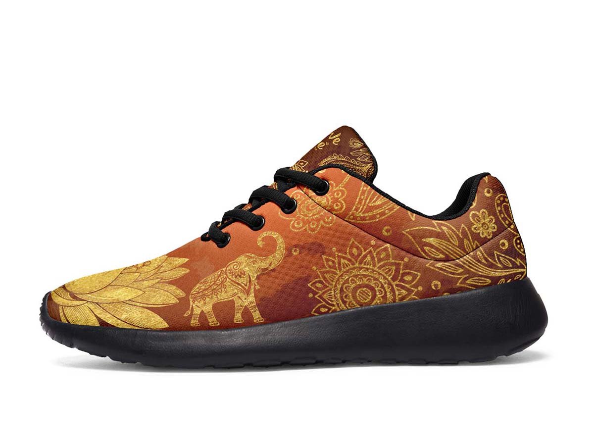 Lotus Elephant Orange, Sneakers, Running Shoes, Custom Sneakers, Vegan Shoes, Men’S Shoes, Woman’S Shoes, Custom Printed, Abstractprint