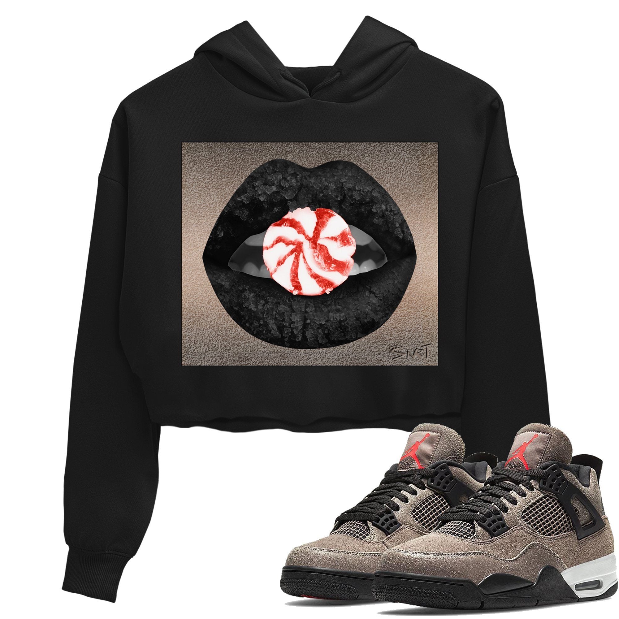 Lips Candy Crop Hoodie – Air Jordan 4 Taupe Haze