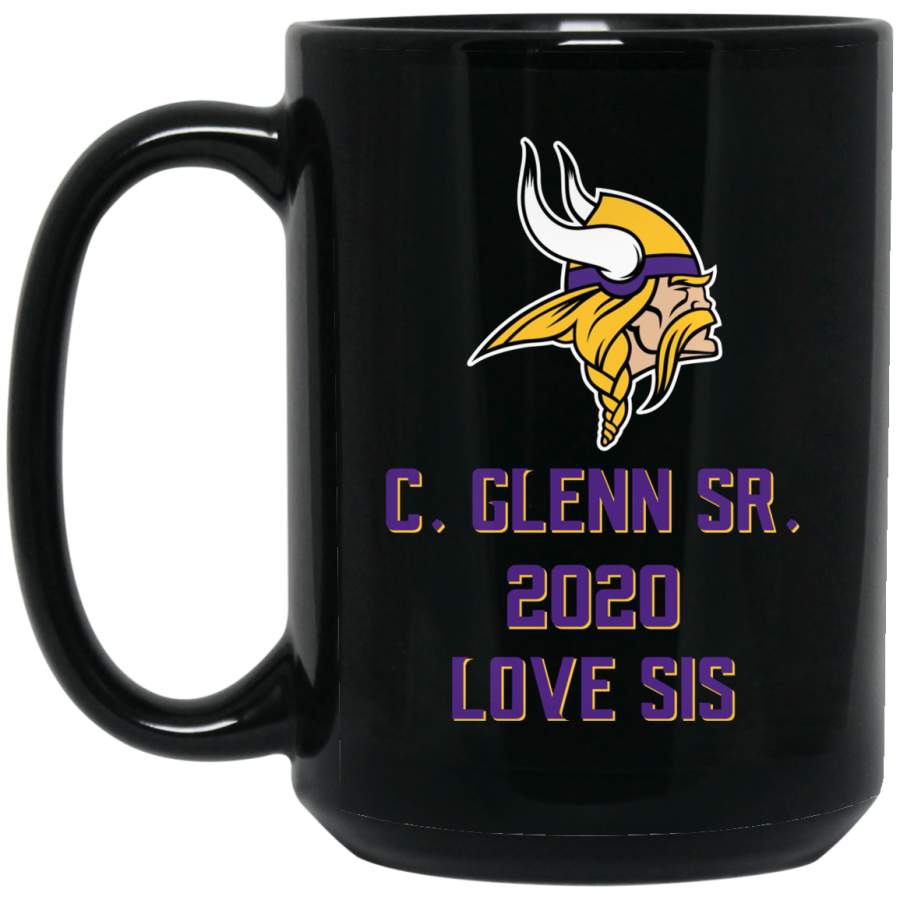 Minnesota Vikings Logo Purple-Yellow Glenn Sr BM15OZ 15 oz. Black Mug