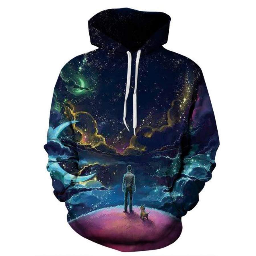 MKASS Hot Sale Space Galaxy 3d Sweatshirts Men/Women Hoodies Print Stars Nebula Autumn Winter Loose Thin Men Hoddies Size M-3XL