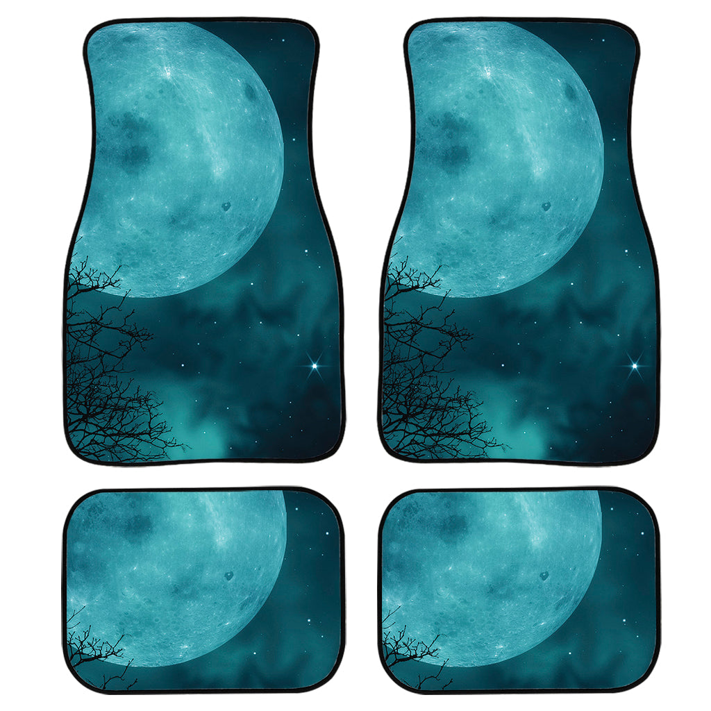 Night Sky And Full Moon Print Front And Back Car Floor Mats, Front Car Mat