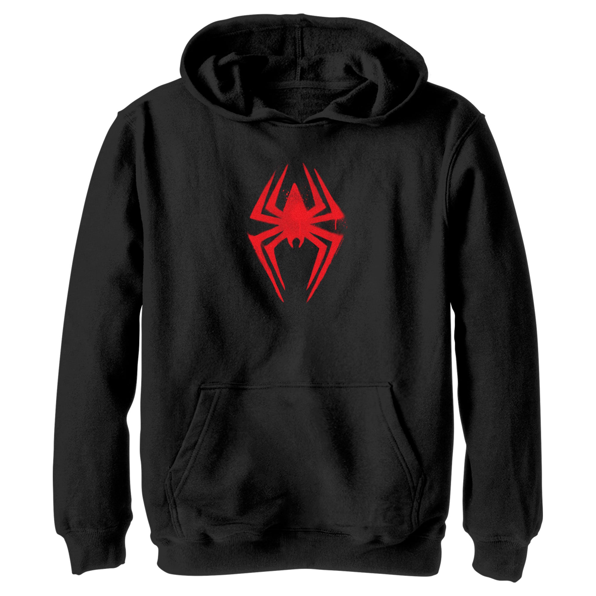 Boy’S Spider-Man: Across The Spider-Verse Spray Paint Spider Logo Pull Over Hoodie