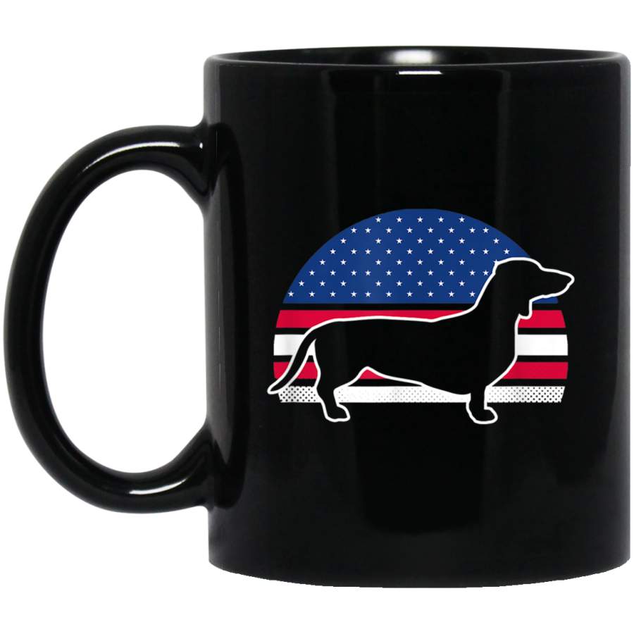 USA Dachshund Design Vintage Retro Sunset Gift Mug