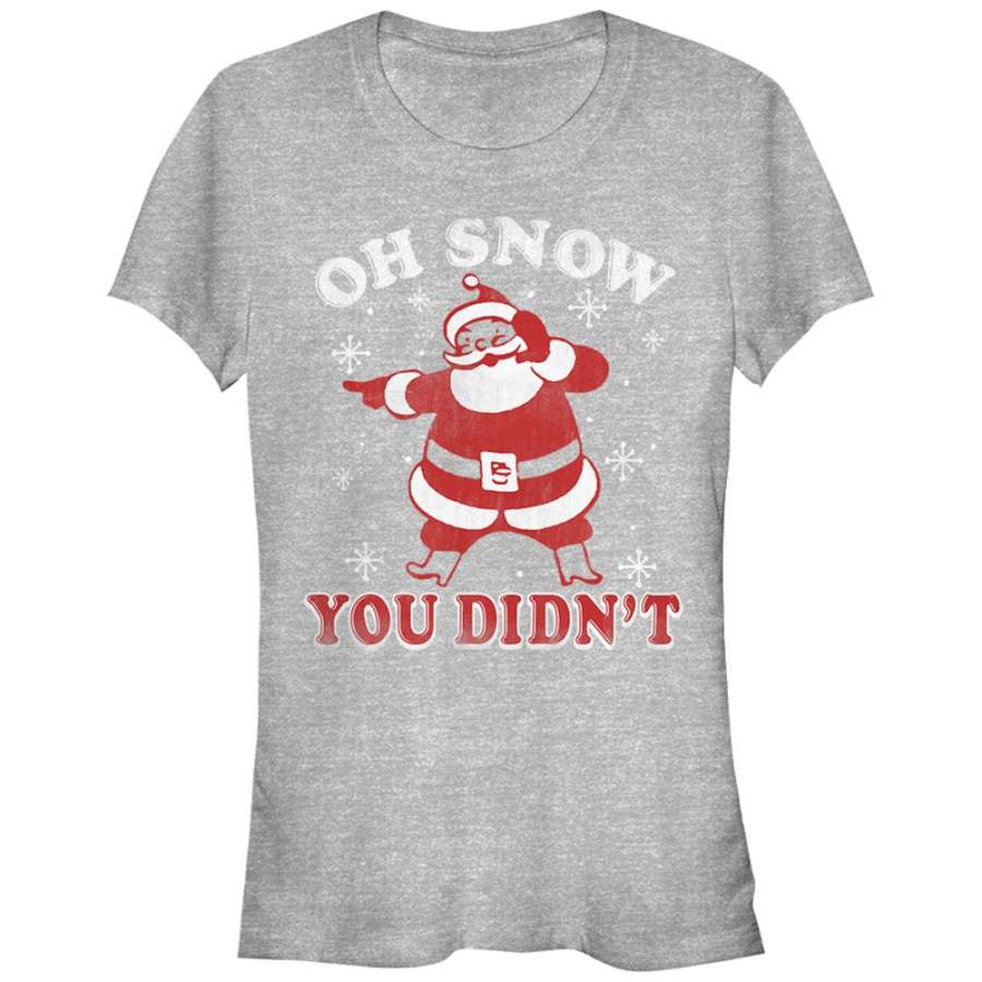 Lost Gods Junior’s Christmas Snow You Didn’t  T Shirt Athletic Heather S