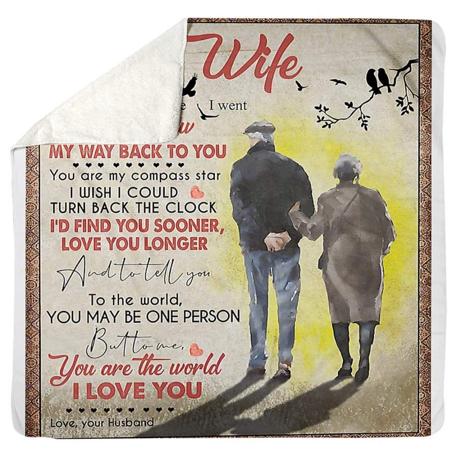 To My Wife I Always Know My Way Back To You Custom Design Gifts Sherpa Blanket