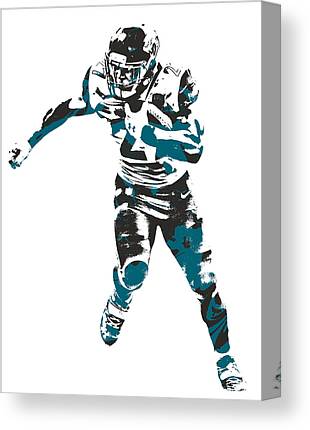 Leonard Fournette Jacksonville Jaguars Pixel Art 10 Joe Hamilton Canvas Print