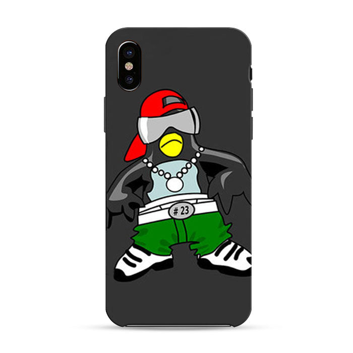 Cool Penguin Clip Art Grey iPhone X 3D Case