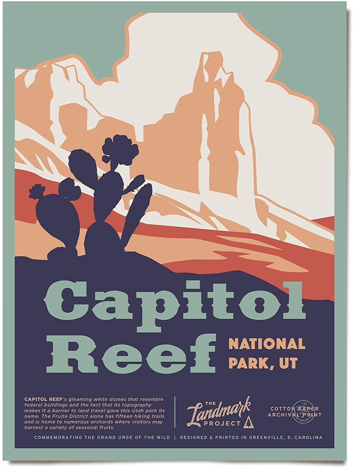 Travel Capitol Reef National Park Visit To South Utah Poster Art Print      Home Decor Gift For Men Women Family Friend On Birthday Xmas