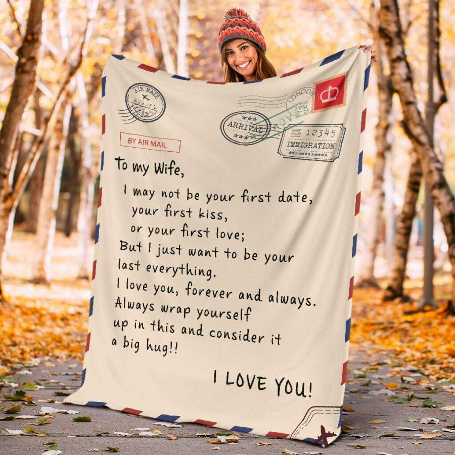 To my wife I love you message Custom Blankets With Name #V