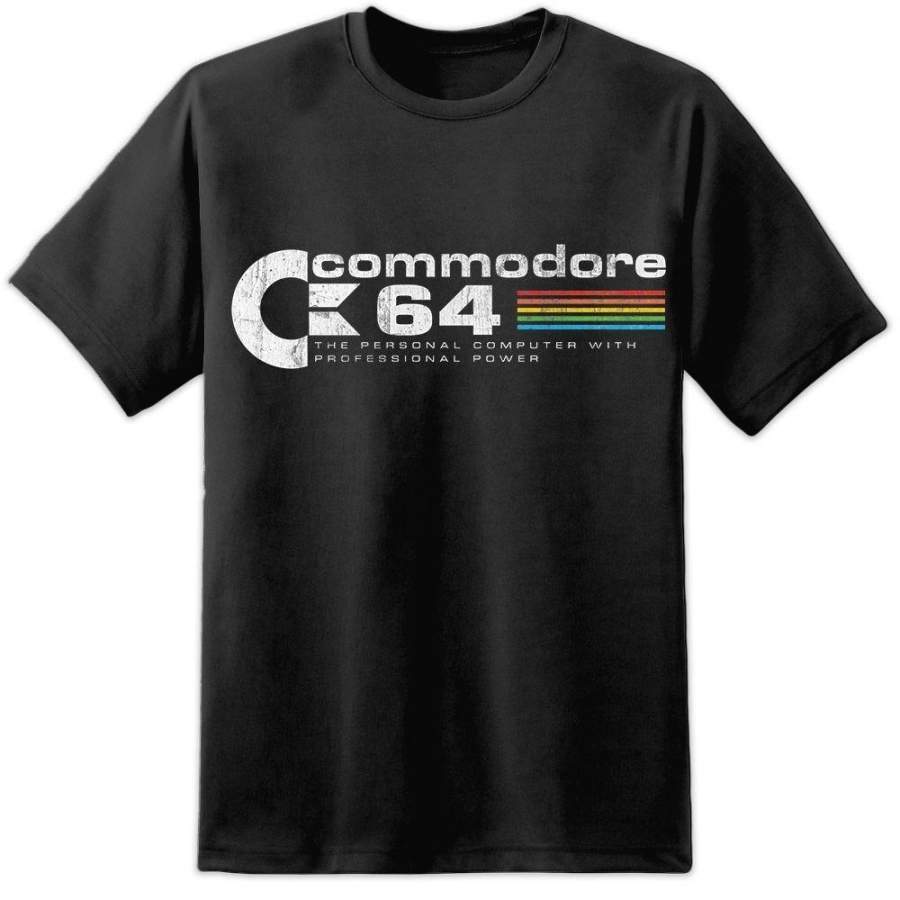 Commodore Retro Computer Men Amiga Atari Distressed Print Vintage T Shirt