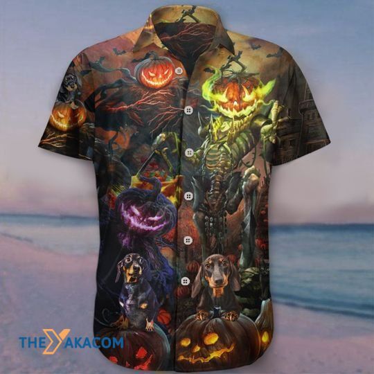 Happy Halloween With Amazing Weiner Pumpkin King The Best Gift For Dog Lovers Hawaiian Shirt Ha73405