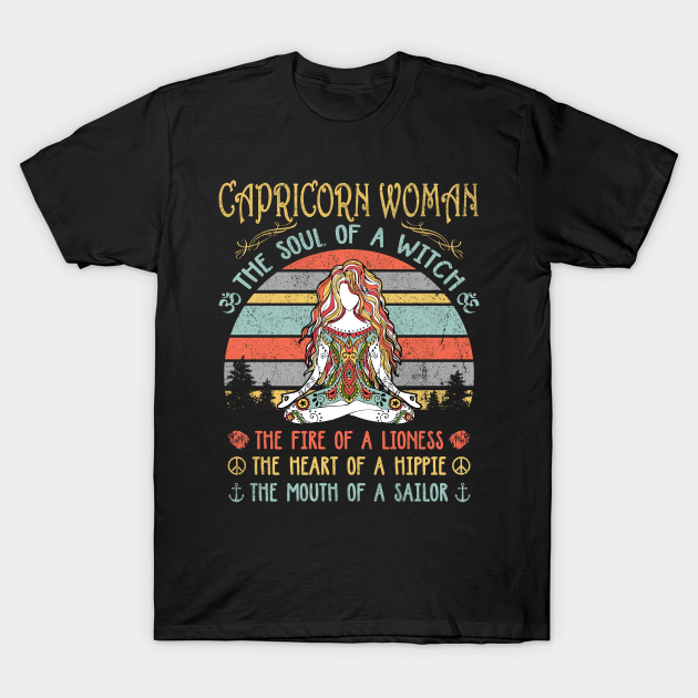 Retro Vintage Capricorn Woman The Soul Of A Witch Gift Standard/Premium T-Shirt Hoodie