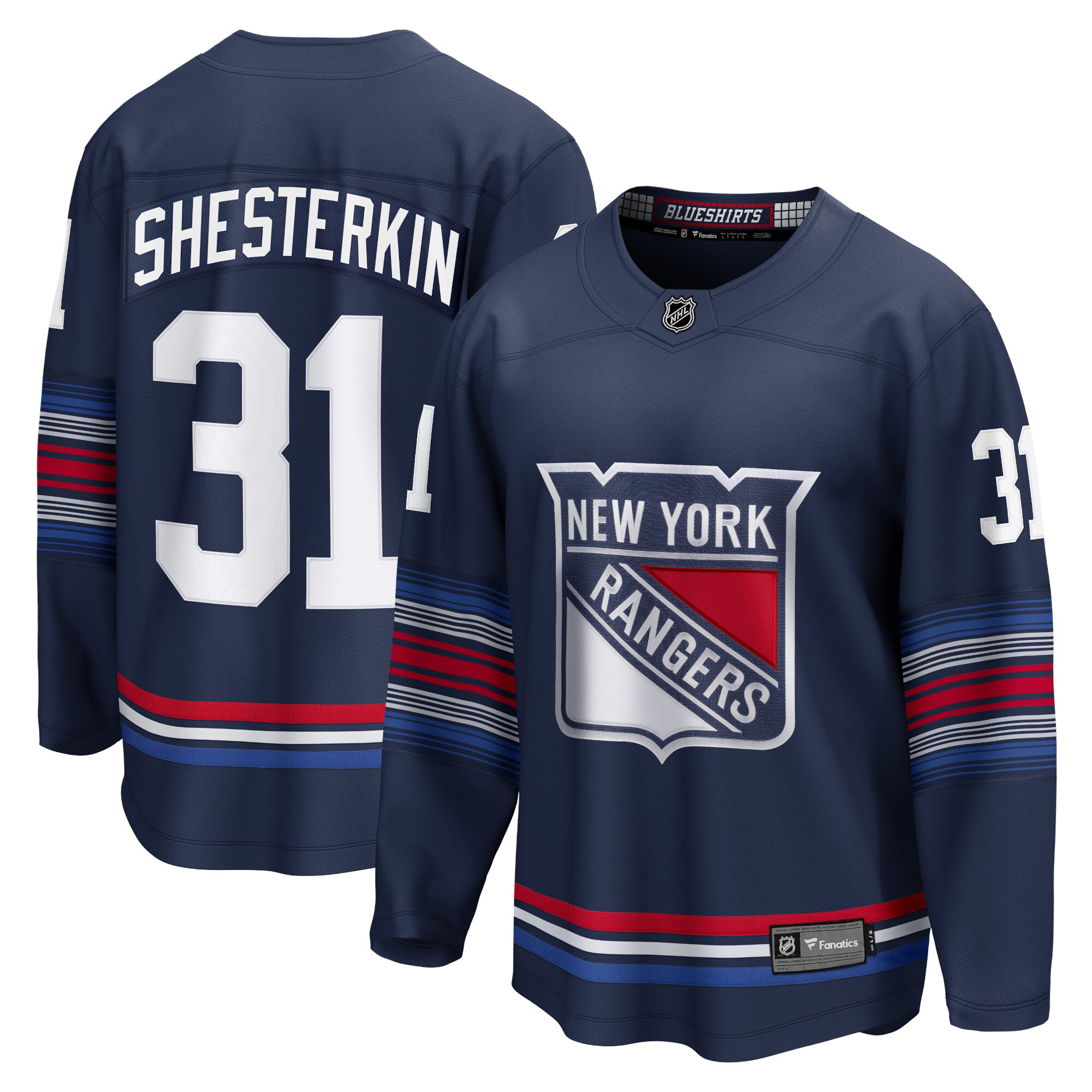 Men's New York Rangers Igor Shesterkin Navy Alternate Premier Breakaway Player Jersey