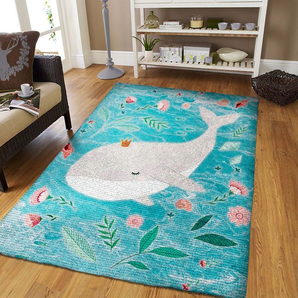 Whale 2 Area Rug Living Room Rug Home Decor Floor Decor VH3