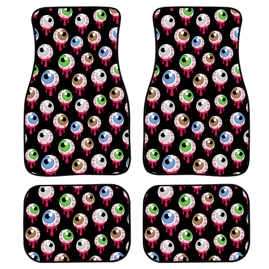 Bloody Eyeball Pattern Print Front And Back Car Floor Mats, Front Car Mat