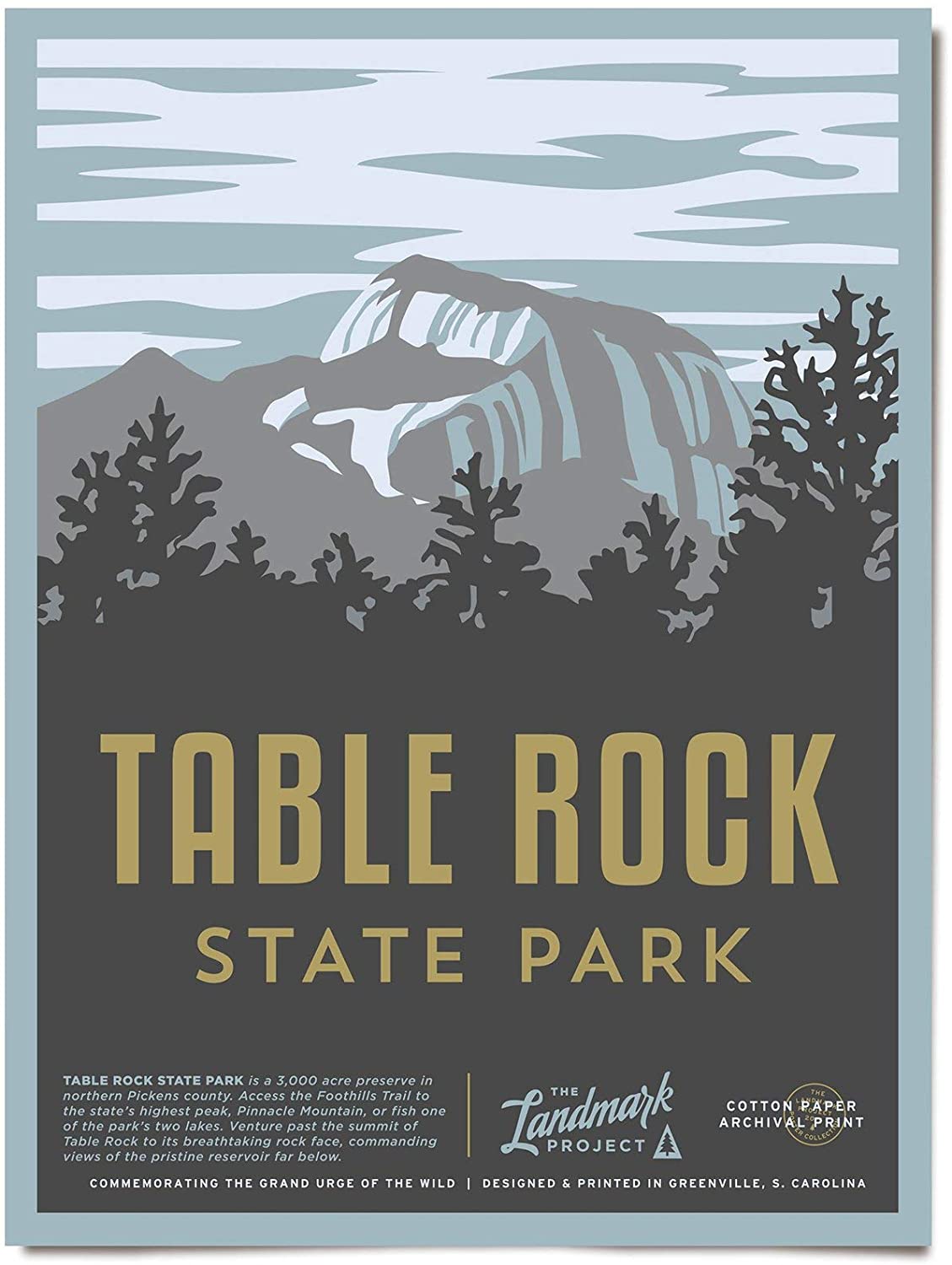 Travel Table Rock State Park Poster Art Print      Home Decor Gift For Men Women Family Friend On Birthday Xmas