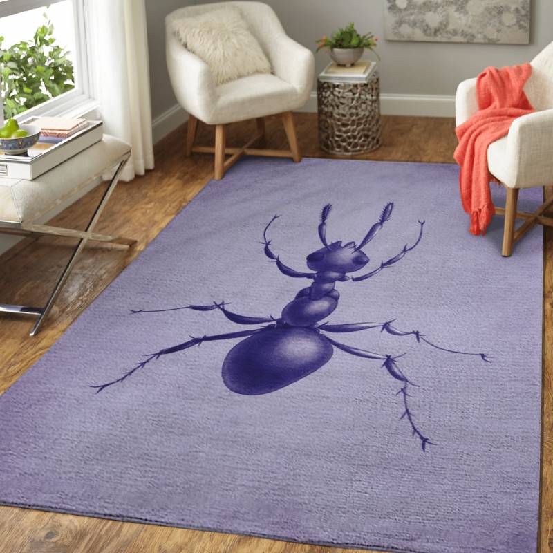 Purple ant illustration of a beautiful loosely drawn an …  – Animals Area Rug Carpet