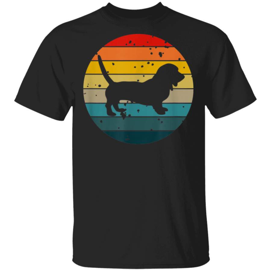 Doxie Dachshund Dog Silhouette Retro Vintage Sunset TShirt