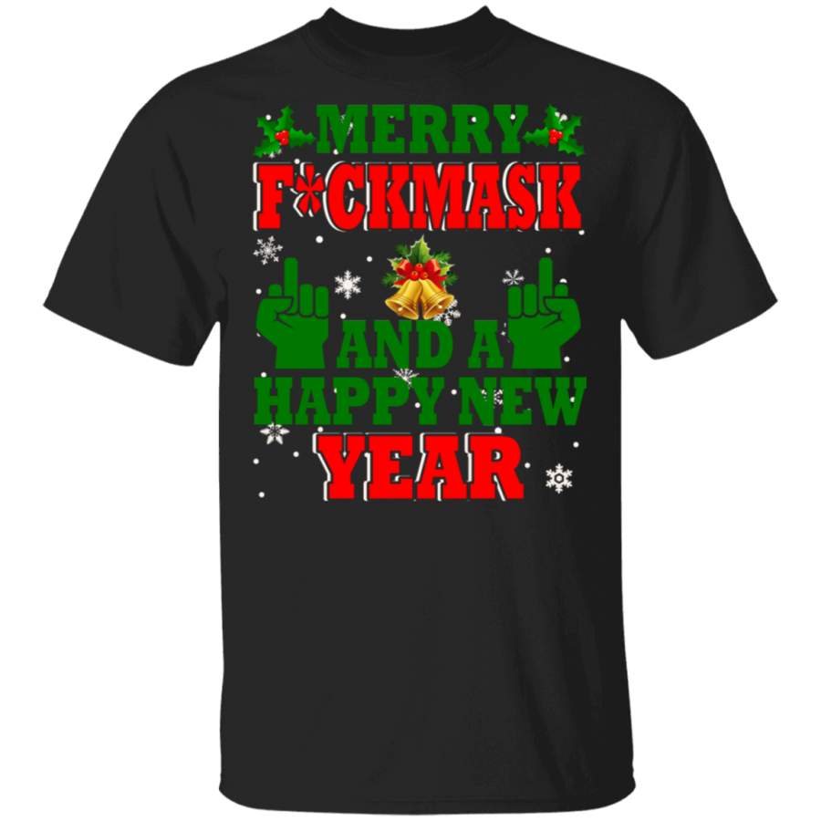 Shirtifyco Style - Christmas Shirt Merry F_ckmask And A Happy New Year Cool Christmas Gifts Christmas T-Shirt