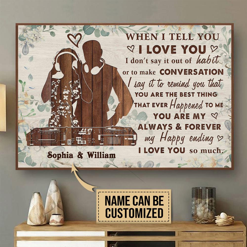 Personalized Canvas, Custom Canvas Prints Dj Couple Floral When I Tell You Customized Poster Print, Canvas Poster Wall Art, Canvas Print Wall Decor