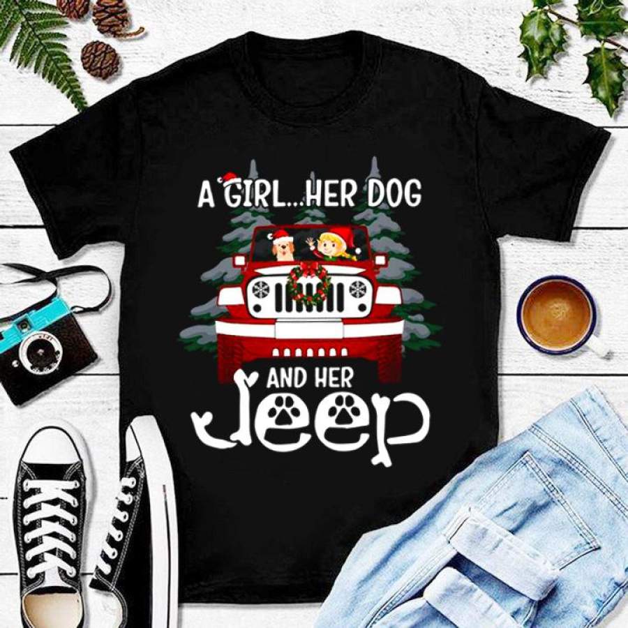 A Girl Her Dog And Her Jeep Shirt