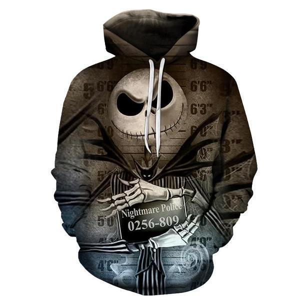 Nightmare Before Christmas Jack Hoodies – Nightmare Before Christmas Hoodies – Jack Police Pull Over Hoodie