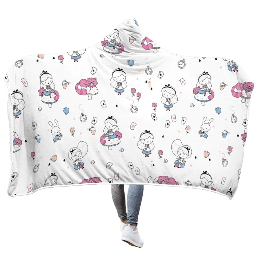 ALICE WITH FRIENDS Custom Hooded Blanket