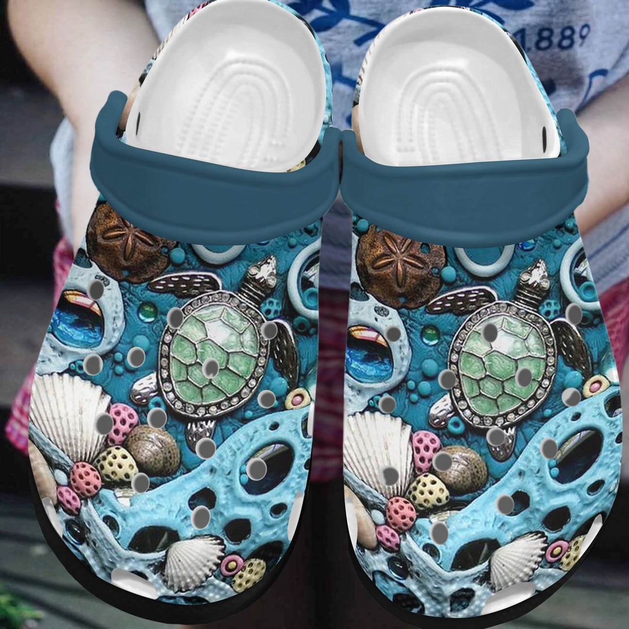 Sea Turtle Art Personalized Clog, Custom Name, Text, Color, Number Fashion Style For Women, Men, Kid, Print 3D