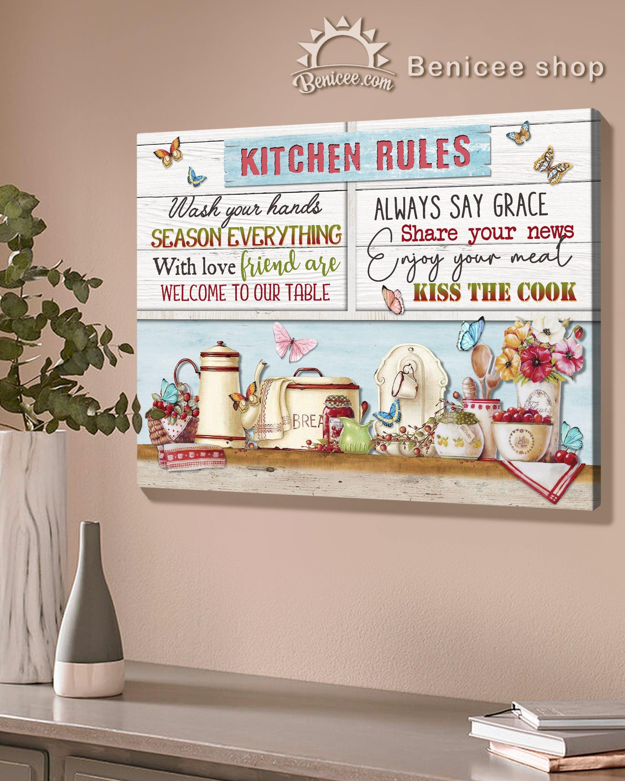 Benicee Top 5 Family Home Decor Canvas – Kitchen Rules