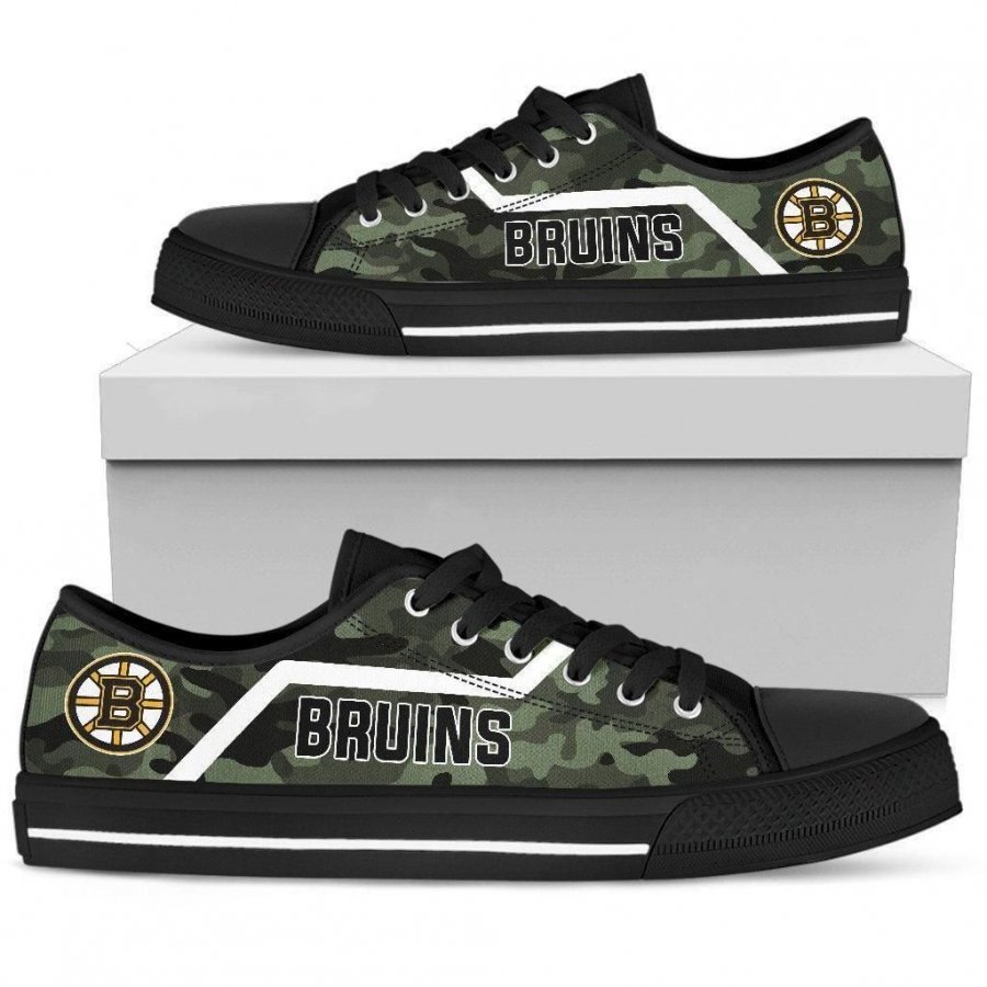 Simple Camo Boston Bruins Low Top Shoes #485