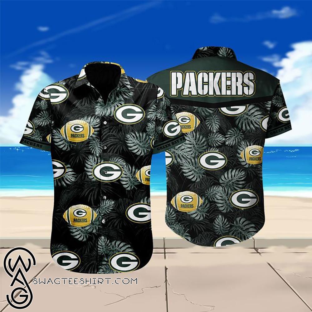 Beach Shirt Green Bay Packers Floral Hawaiian Shirt