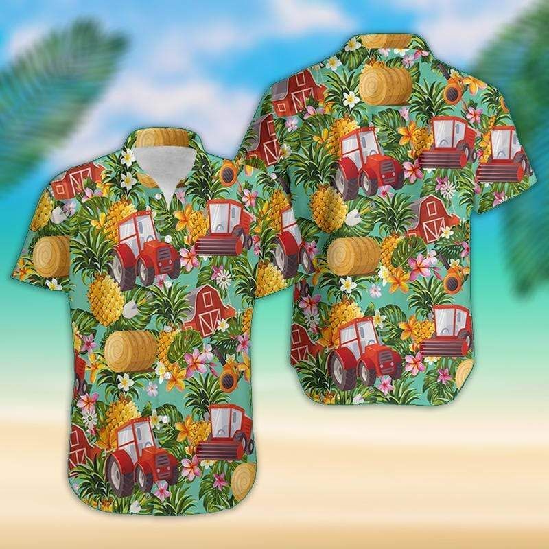 Discover Cool Farmer Pineapple Tropical Hawaii Aloha Shirts Ha40904