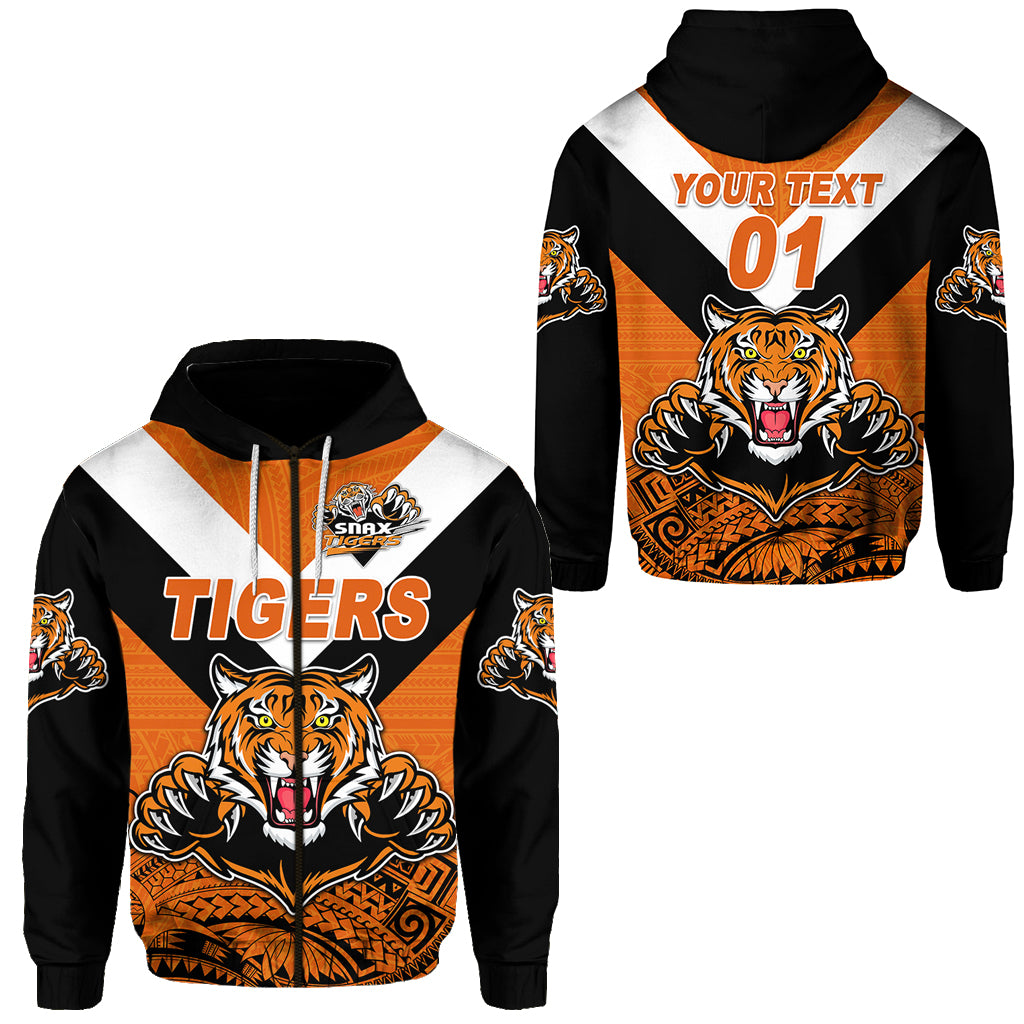 (Custom Personalised) Papua New Guinea Lae Snax Tigers Zip Hoodie Rugby Simple Style – Black, Custom Text And Number Lt8