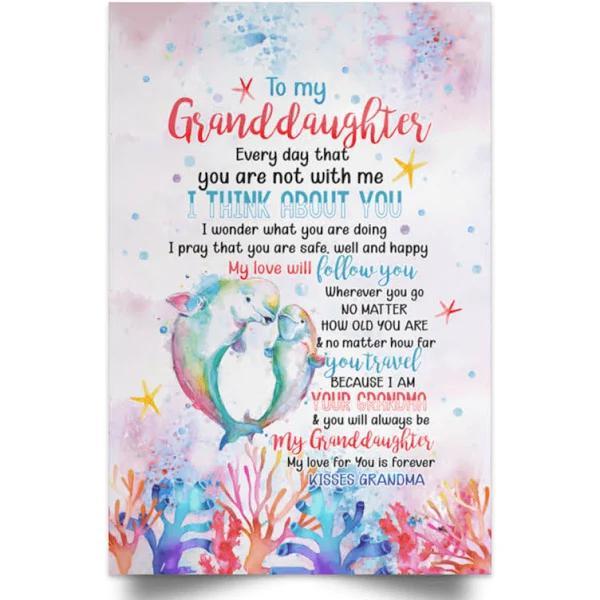 Dolphin Grandma To My Granddaughter Every Day That You Are Not With Me Framed Canvas Prints