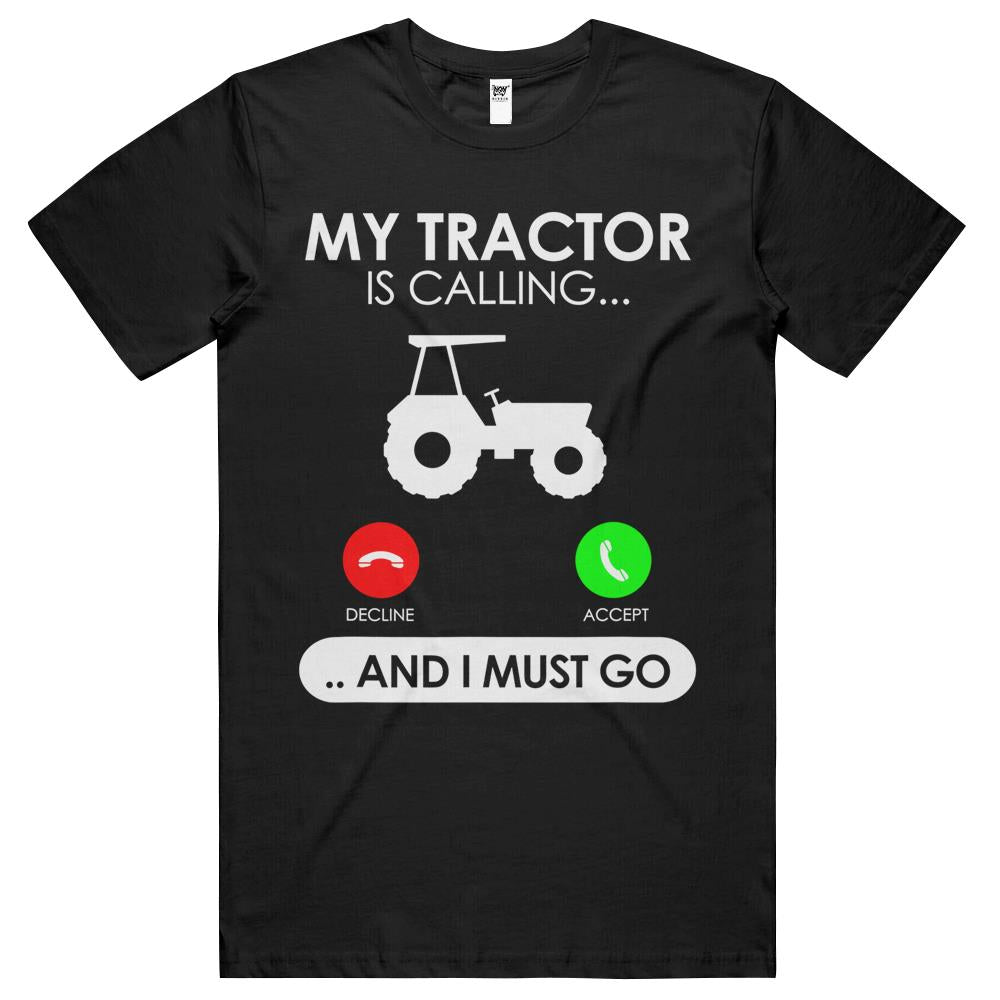 County Shirt My Tractor Is Calling I Must Go Farmer T Shirts