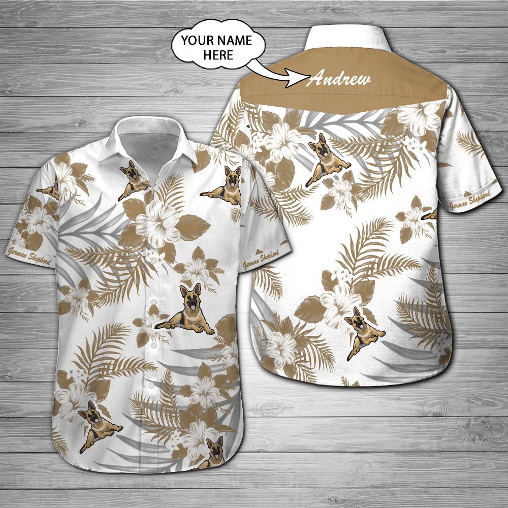 German Shepherd Custom Name Hawaii Shirt 201 Ha30032