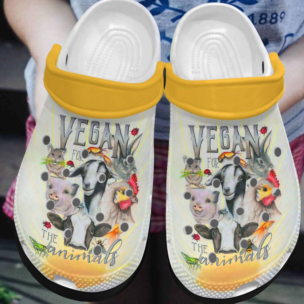 Vegan Personalized Clog, Custom Name, Text, Color, Number Fashion Style For Women, Men, Kid, Print 3D Vegan For The Animals