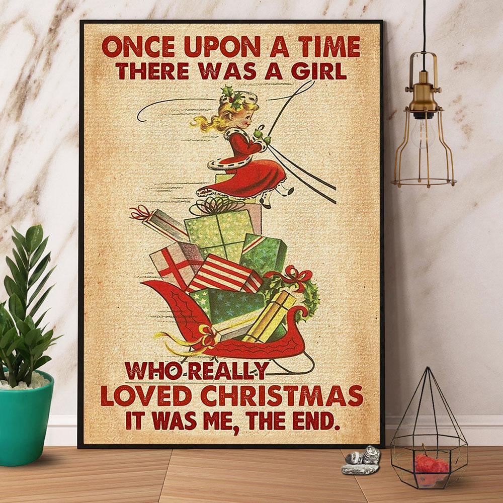 Vintage There Was A Girl Who Really Loved Christmas Poster No Frame