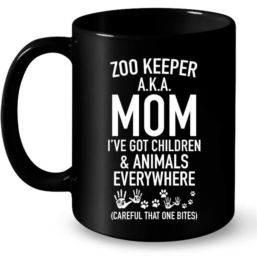 Zoo Keeper Aka Mom I’ve Got Children And Animals Everywhere – Full-Wrap Coffee Black Mug